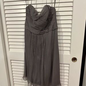Amsale taupe halter cocktail dress